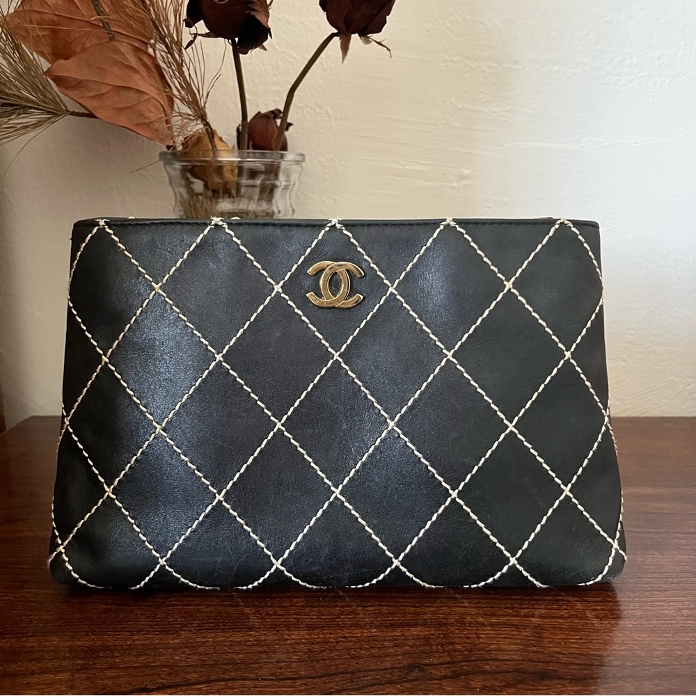 Chanel authentic wild stitch clutch - added insert strap - Picture 3 of 16